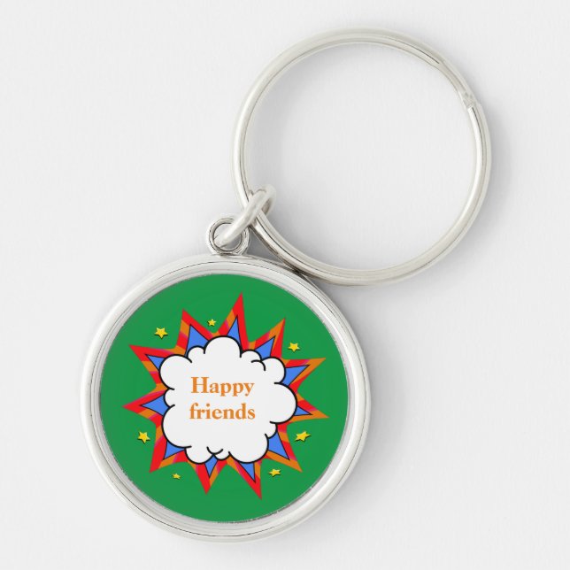 colourful speech bubble keychain (Front)