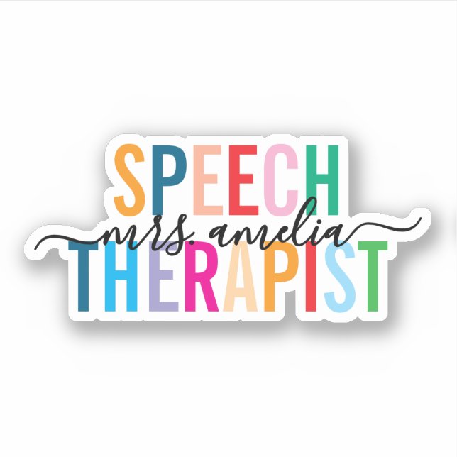 Colourful Speech Therapist Custom Script Name (Front)