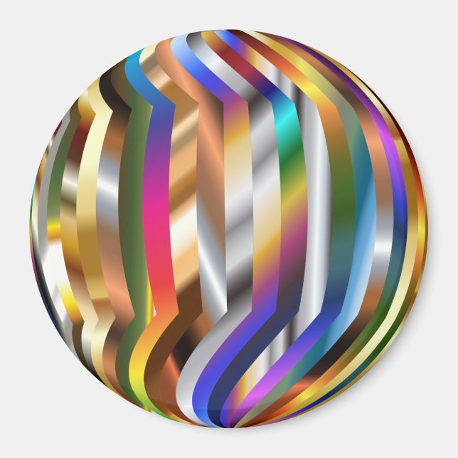 Colourful sphere, bright and shiny, magnet (Front)