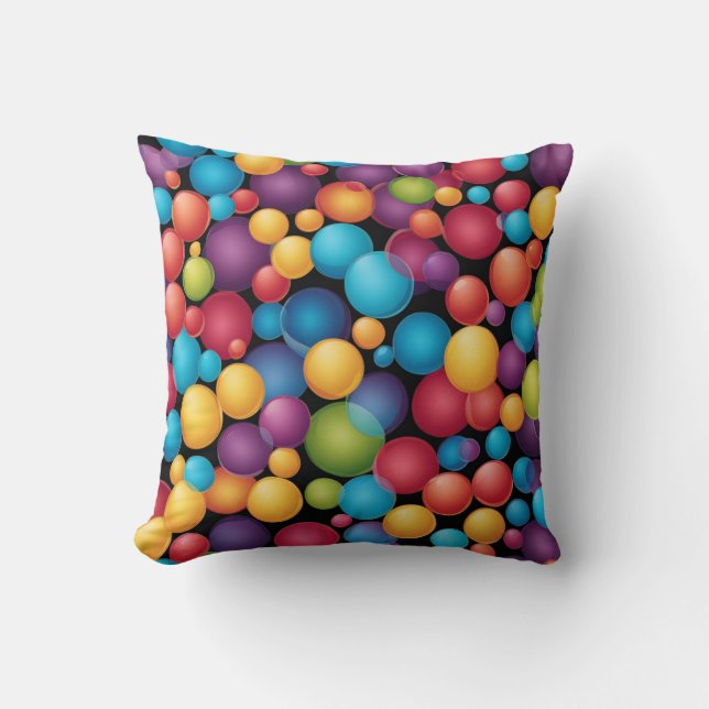Colourful Spheres, colourful bubble  Throw Pillow (Front)