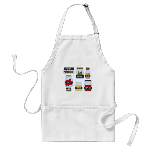 Colourful spice jars cooking style standard apron (Front)
