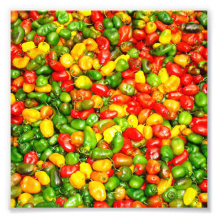 Colourful spicy chili pattern photo print