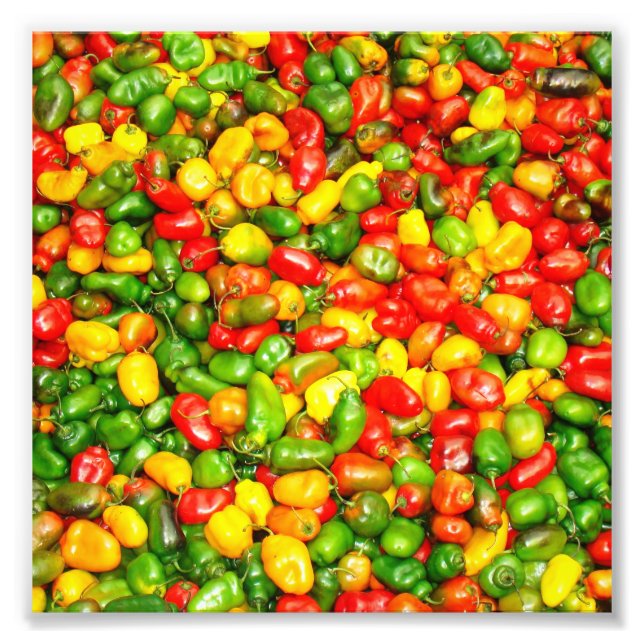 Colourful spicy chili pattern photo print (Front)