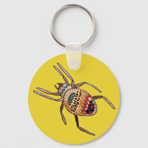 Colourful Spider arachnid art Keychain
