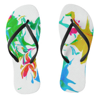 Colourful spider webs flip flops