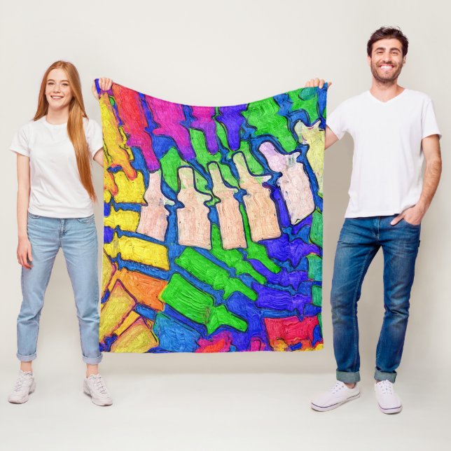 Colourful Spine Art Fleece Blanket (In Situ)