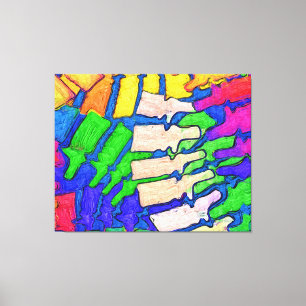 Colourful Spine Art Wrapped Canvas