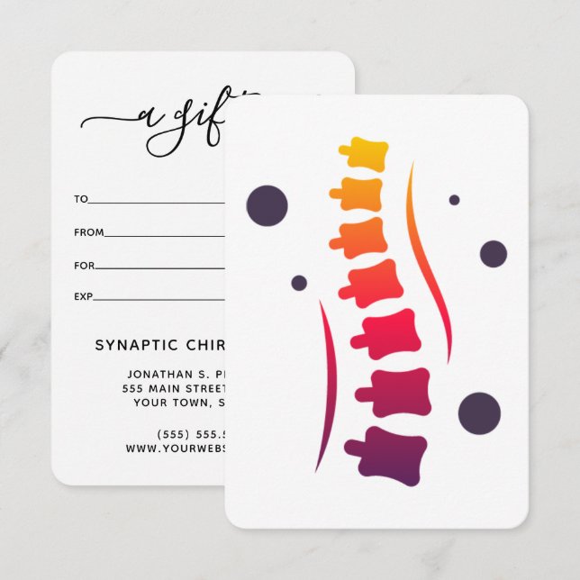 Colourful Spine Logo Chiropractic Gift Certificate (Front/Back)