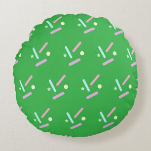 Colourful Spinkles Green Bright Round Pillow