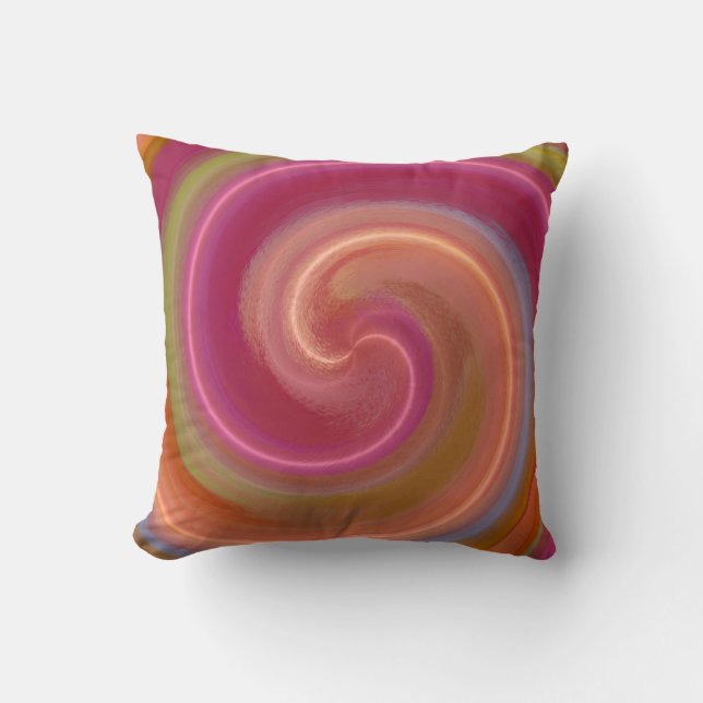 Colourful Spiral Abstract Art 2 Throw Pillow (Front)