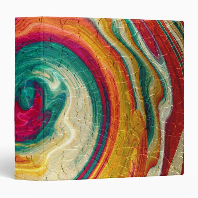 Colourful Spiral Abstract Art 4 Binder (Front/Spine)