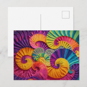 Colourful Spiral Abstract Background Vivid Energy  Postcard