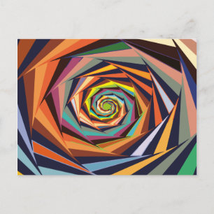 Colourful Spiral Abstract in the Linear Flat Postcard