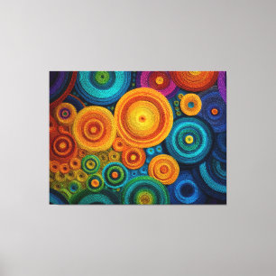 Colourful Spiral Abstract Pattern Geometric Swirl Canvas Print