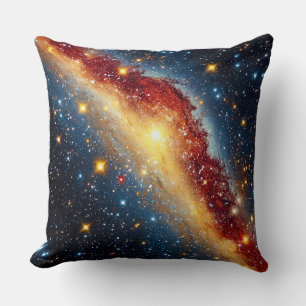Colourful Spiral Galaxy with Bright Stars Throw Pillow