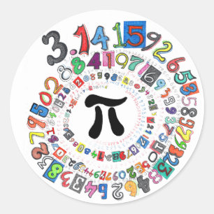 Colourful sPiral of Pi Calculated Classic Round Sticker