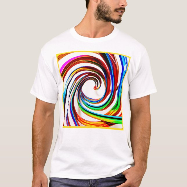 Colourful Spiral Pattern Art T-Shirt (Front)