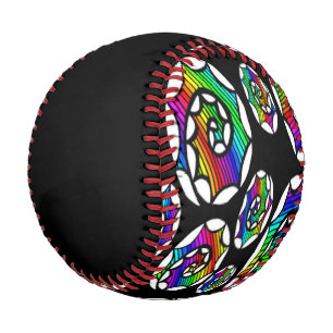 Colourful spiral pattern baseball