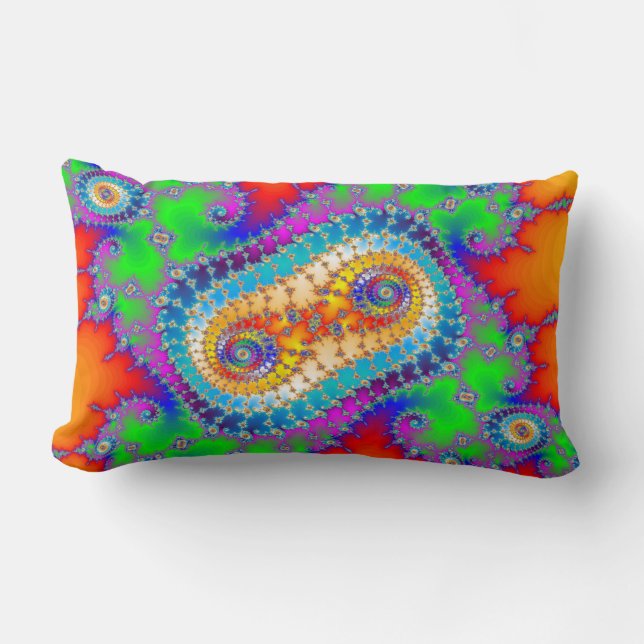Colourful Spiral Pattern Lumbar Pillow (Front)