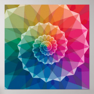Colourful Spiral Pattern Poster