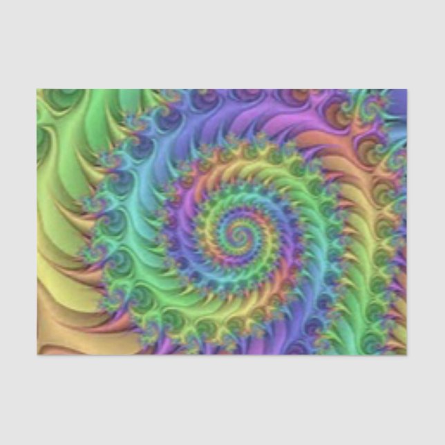 Colourful Spiral Pattern Print Design Tissue Paper (Front)