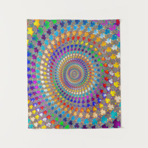 Colourful Spiral Pattern Tapestry