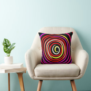 Colourful Spiral Pattern Throw Pillow