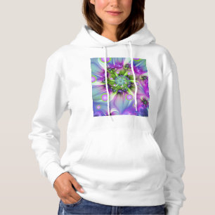 Colourful Spiral Round Shapes Abstract Fractal Art Hoodie