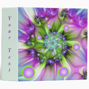 Colourful Spiral Round Shapes Abstract Fractal Tex Binder