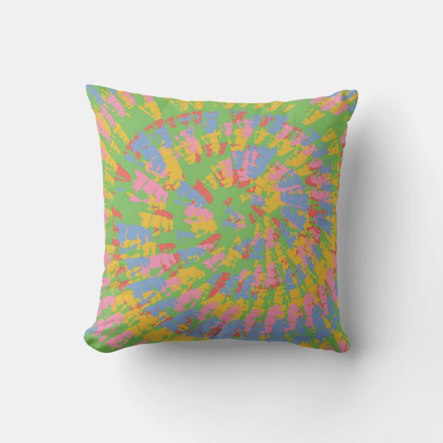 Colourful Spiral Swirl Throw Pillow (Front)