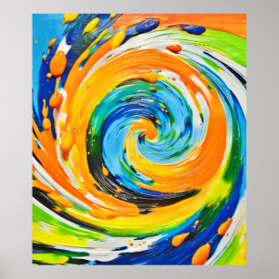 Colourful Spiral Vortex Design Poster