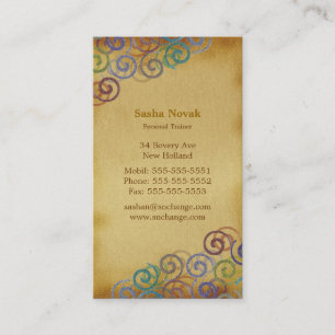 Colourful Spirals   Personal Trainer Business Card