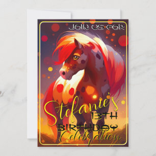 Colourful Spirit Pony 32 Birthday Invitation