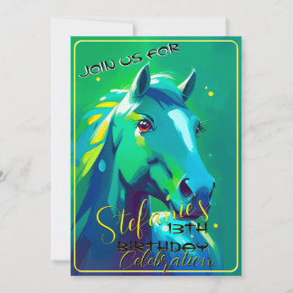Colourful Spirit Pony 36 Birthday Invitation