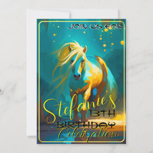 Colourful Spirit Pony 40  Birthday Invitation