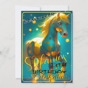 Colourful Spirit Pony 41 Birthday Invitation