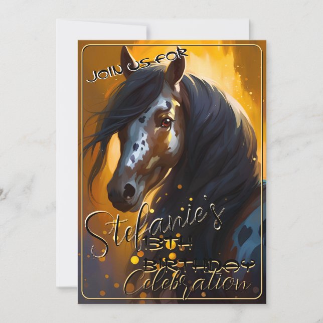 Colourful Spirit Pony 64 Birthday Invitation (Front)