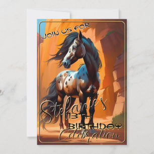 Colourful Spirit Pony 65 Birthday Invitation