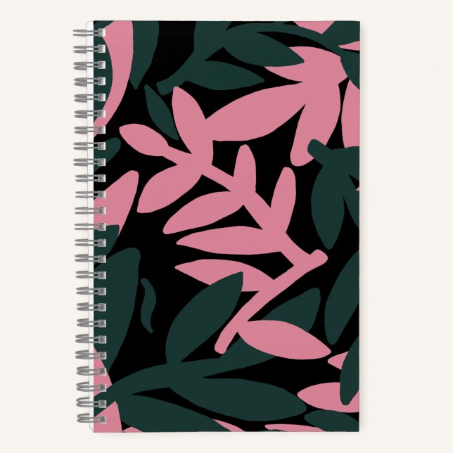 Colourful spirited leaves pattern notebook (Front)