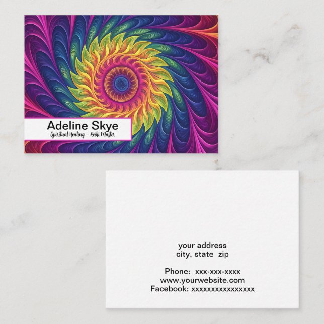 Colourful spiritual spiral graphic business card (Front/Back)