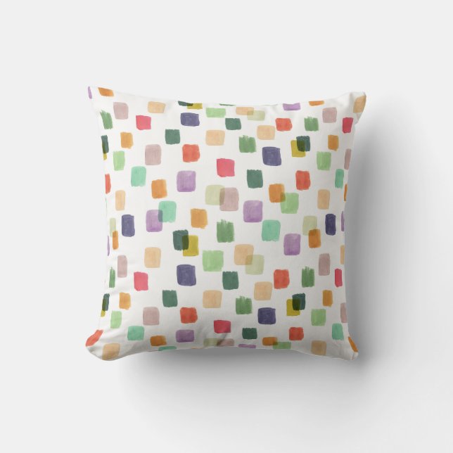 Colourful Splash: Abstract Seamless Background Throw Pillow (Front)