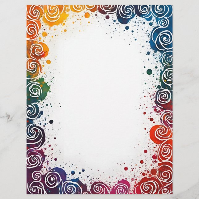Colourful Splash and Swirls Letterhead (Front)