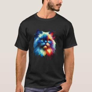 Colourful Splash Art Himalayan Cat Persian T-Shirt