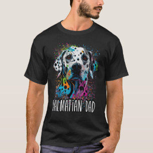 Colourful Splash Dalmatian Dad Portrait Puppy T-Shirt