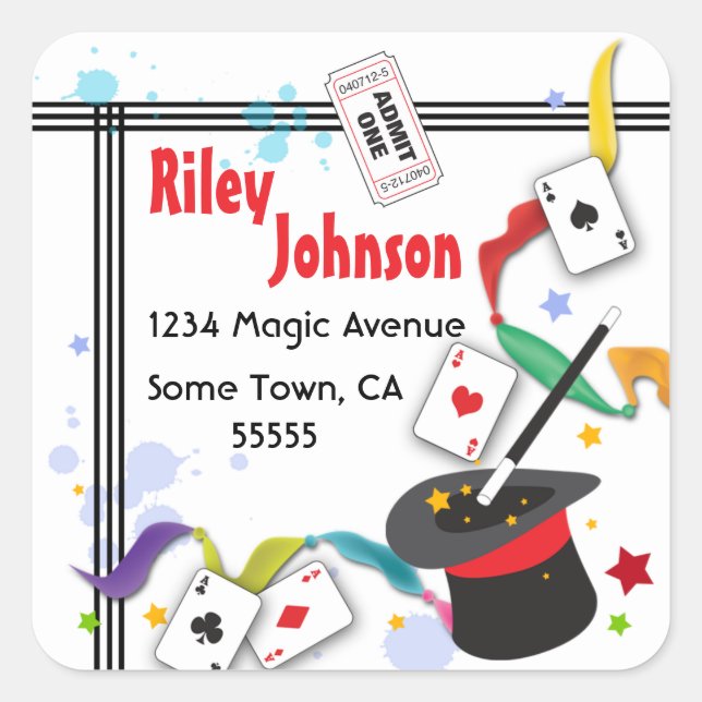 Colourful Splash Fun with Magic Address Label (Front)