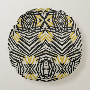 Colourful Splashes and Dynamic Lines Round Pillow