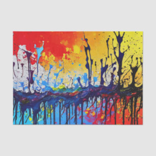 Colourful Splashes Of Oil Paint Tissue Paper