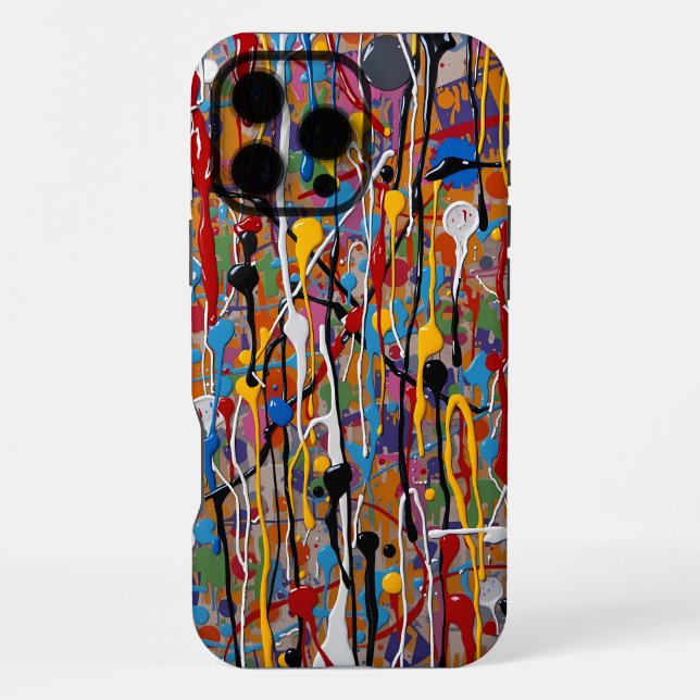 Colourful splashing pattern iPhone case (Back)