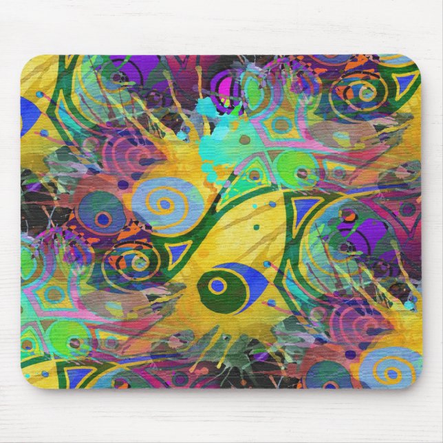 colourful splatter mouse pad (Front)