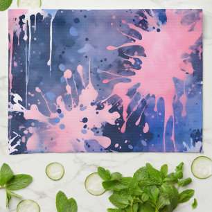 Colourful Splatter Paint Art Kitchen Towel